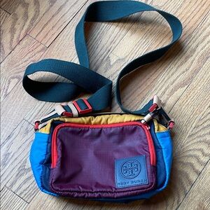 Tory Burch Colorblock Nylon Crossbody Bag - Blue, Yellow